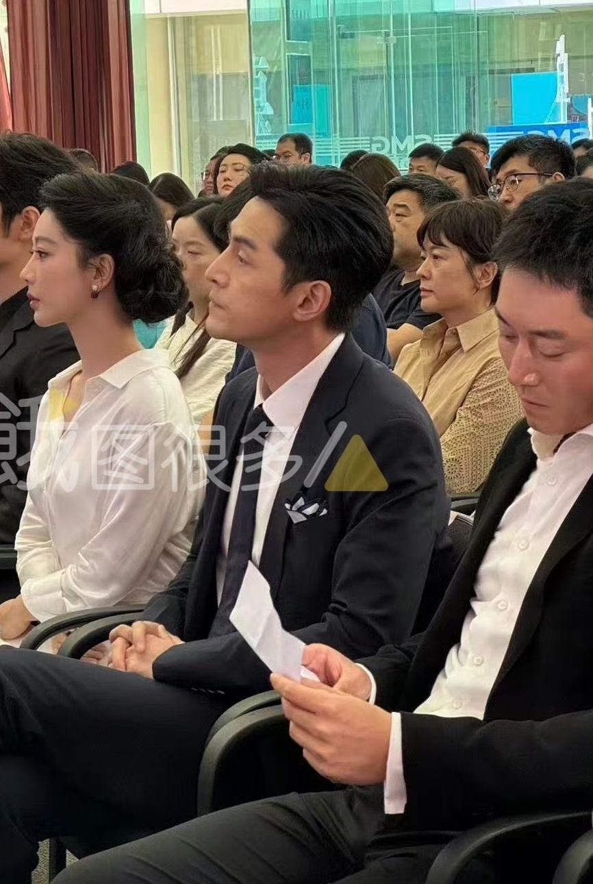 杨紫，胡歌同框开会。 
