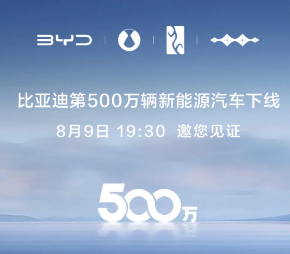 今天最有意思的事，比亚迪第500万辆新能源汽车下线，我去现场见证这一时刻[吐舌]