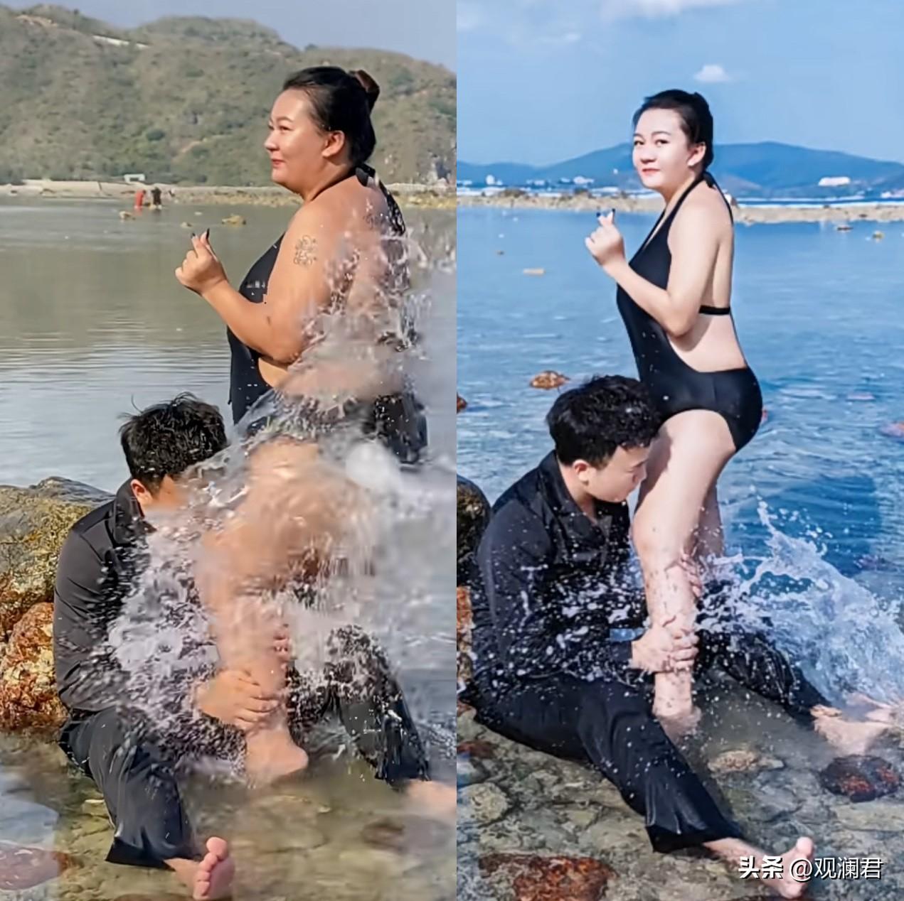 三亚海边拍婚纱照，负责修图。