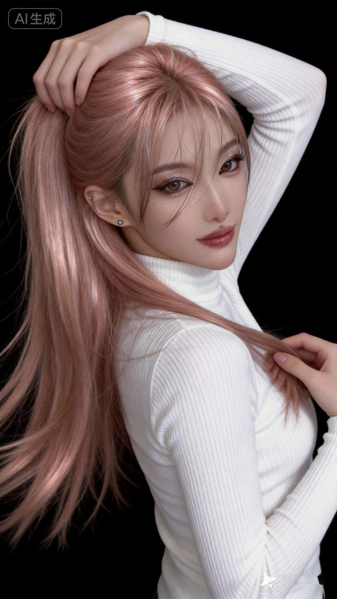 天南地北大拜年东方美少女，长直发柔顺垂落，似灵动的绸缎在肩头流淌。每缕发丝都闪烁