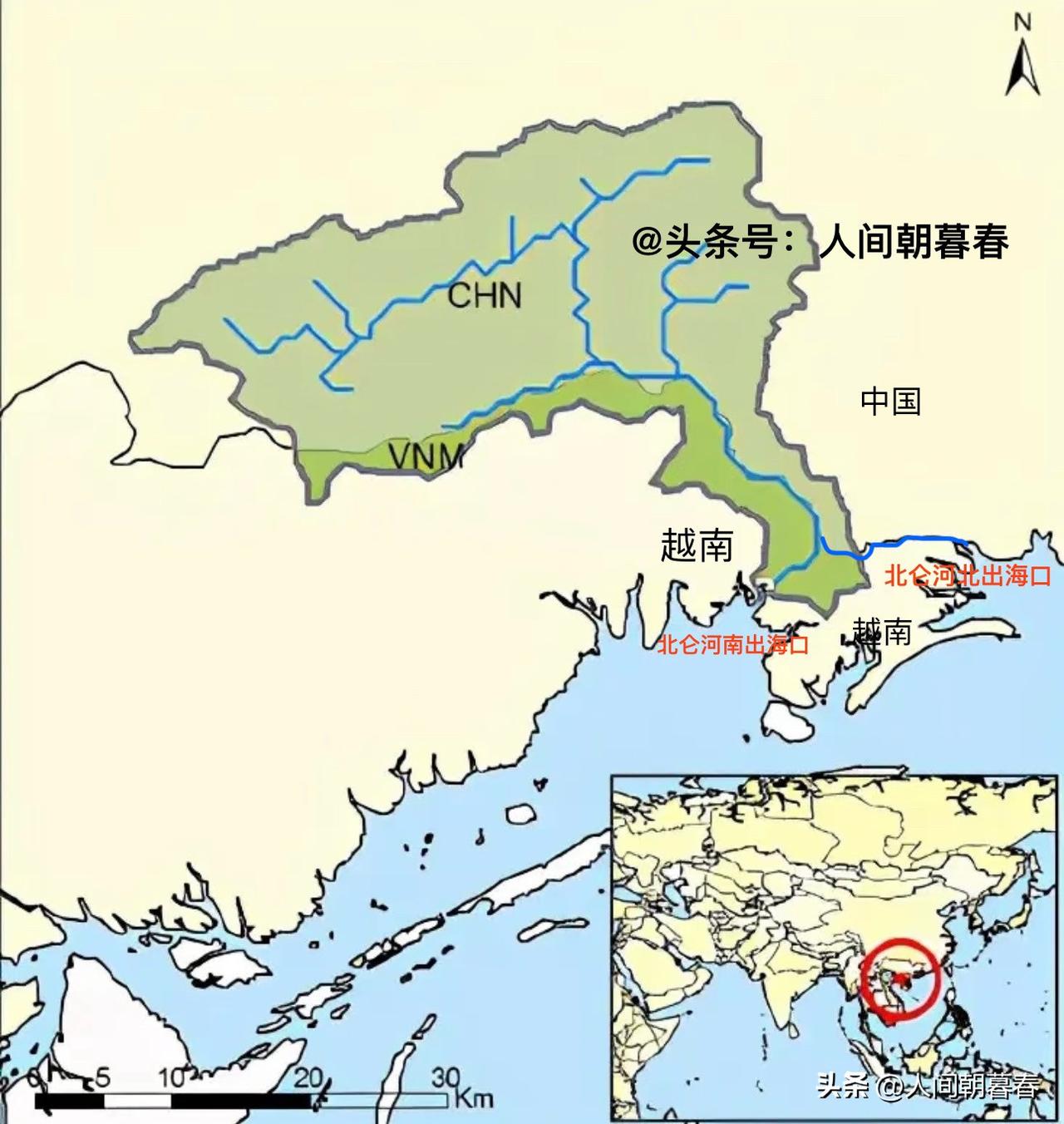 我国南方版图最大的地理遗憾就是没能拥有完整的北仑河流域。地理上，北仑河流域位于如