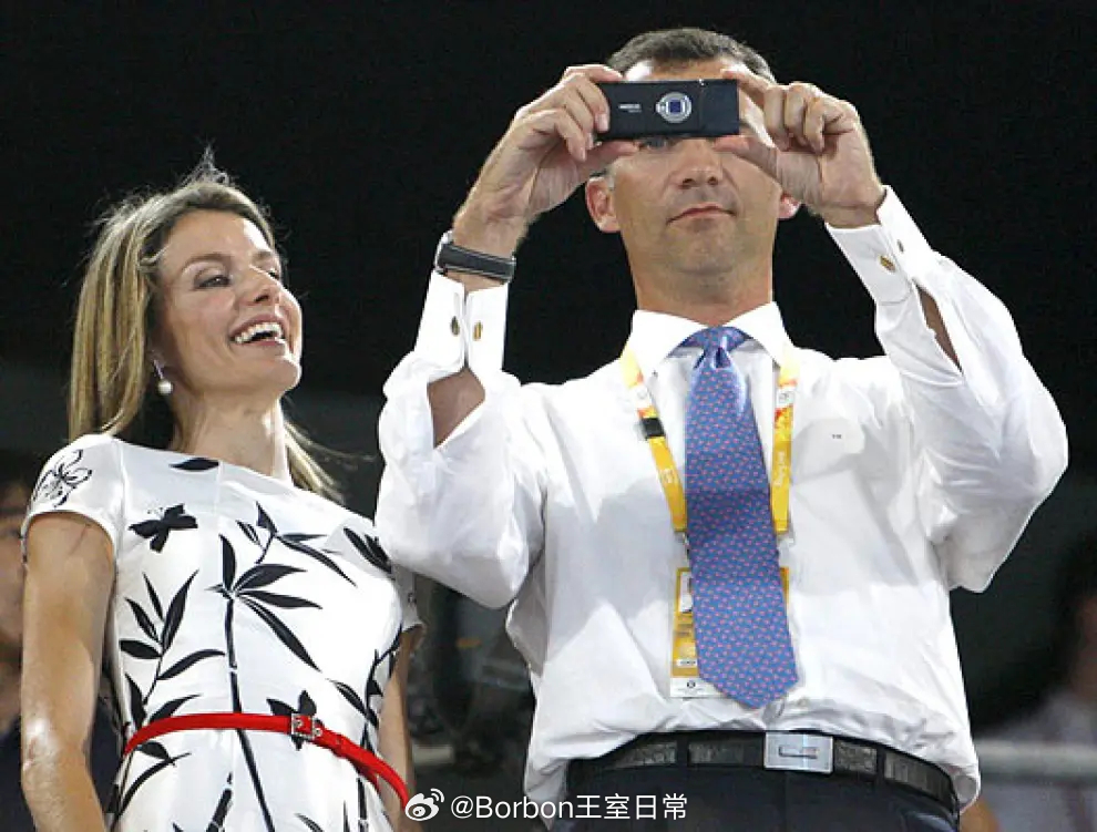 2008年8月8日，费利佩和莱蒂齐亚在鸟巢~ps：今天下午，两人将启程访华，这也