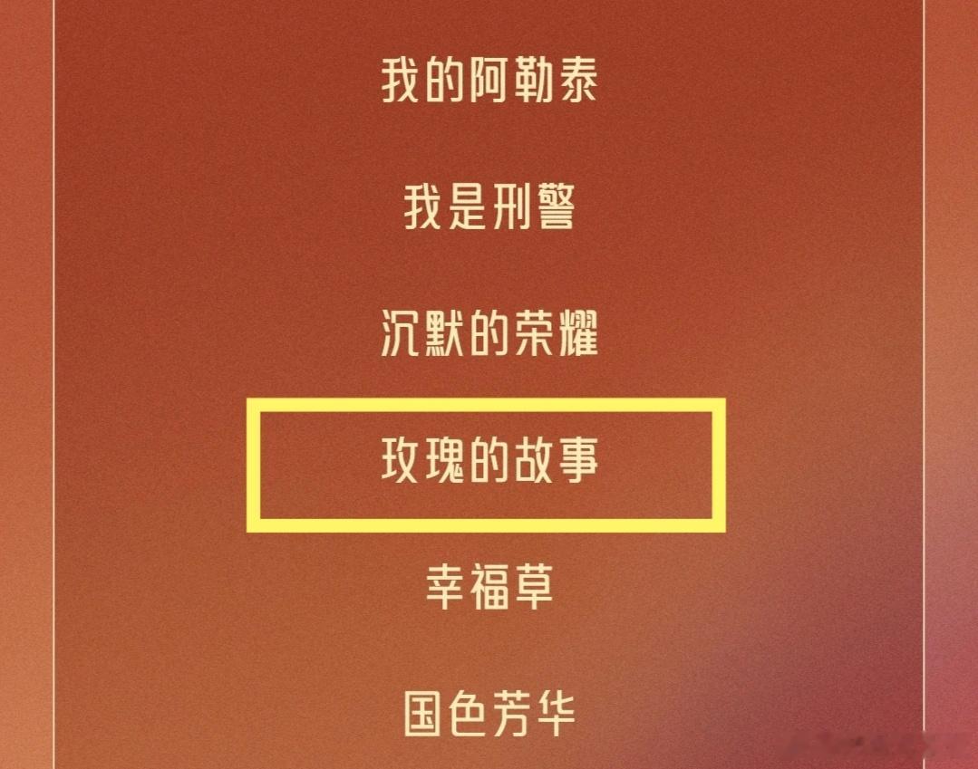 第35届中国电视剧飞天奖提名作品——刘亦菲《玫瑰的故事》提名！飞天奖提名名单 ​