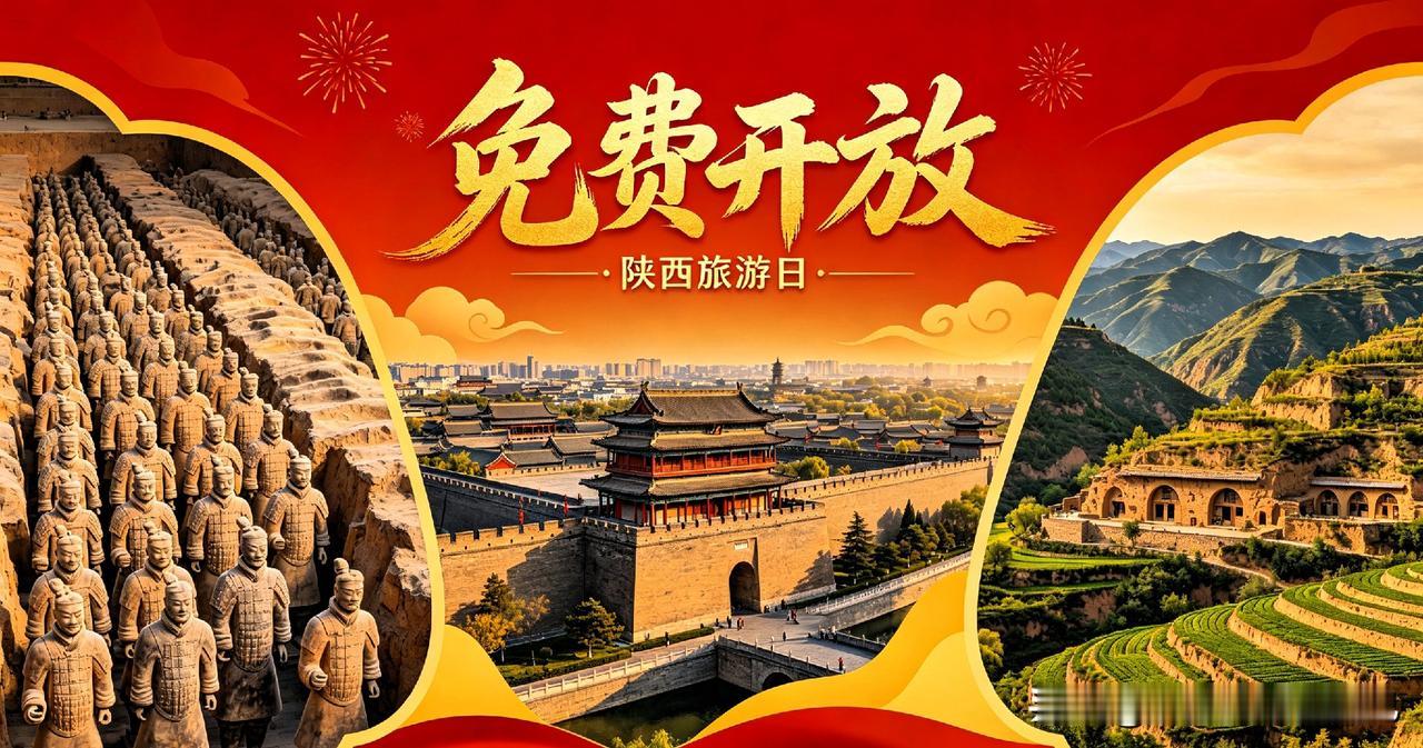 薅羊毛！明天陕西一大批景区免费开放🔥
 
家人们重大福利来了！
 
5·19中
