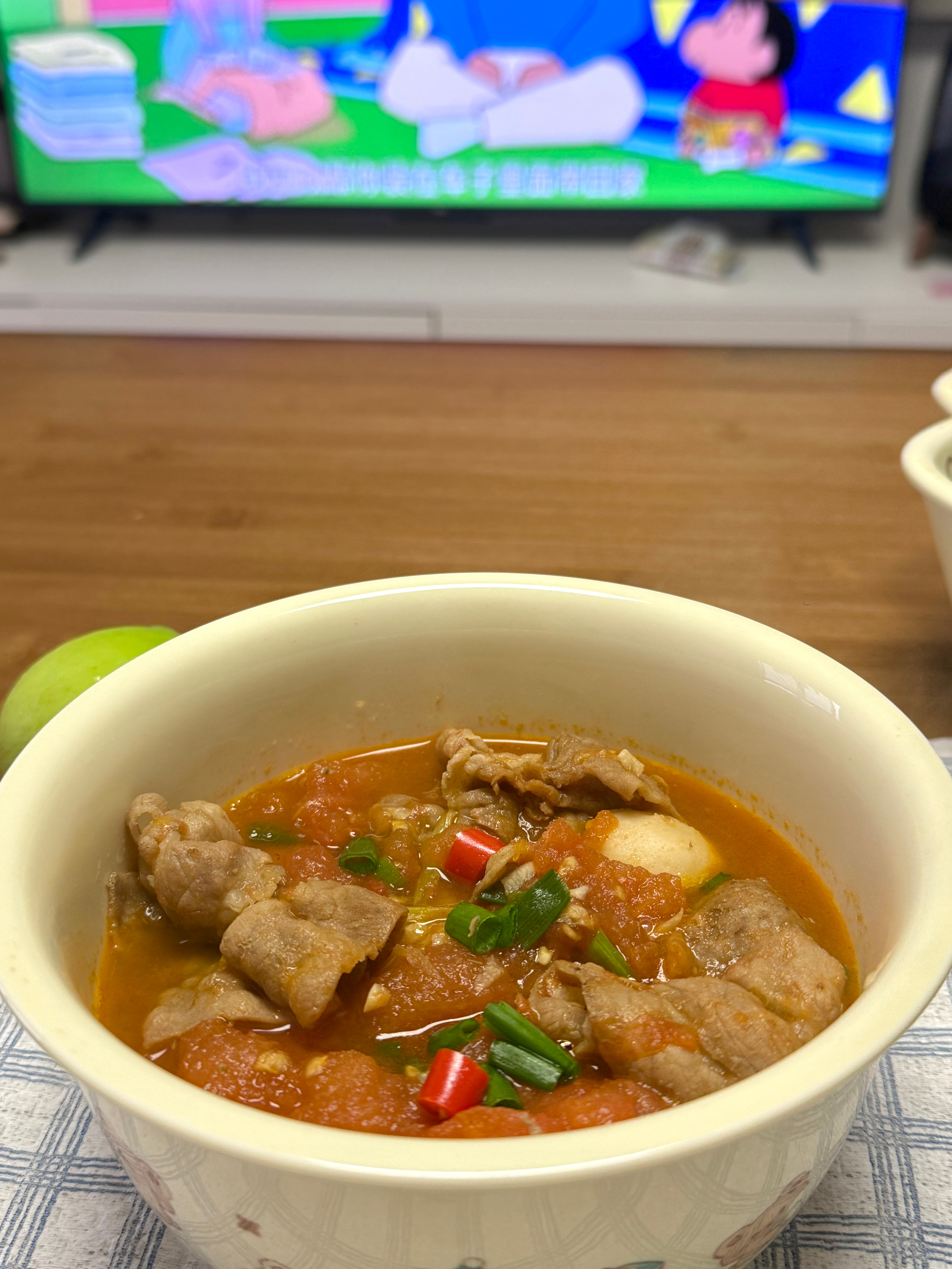 🍅🍲开动🍽️小羊送的餐具好可爱☺️！ 