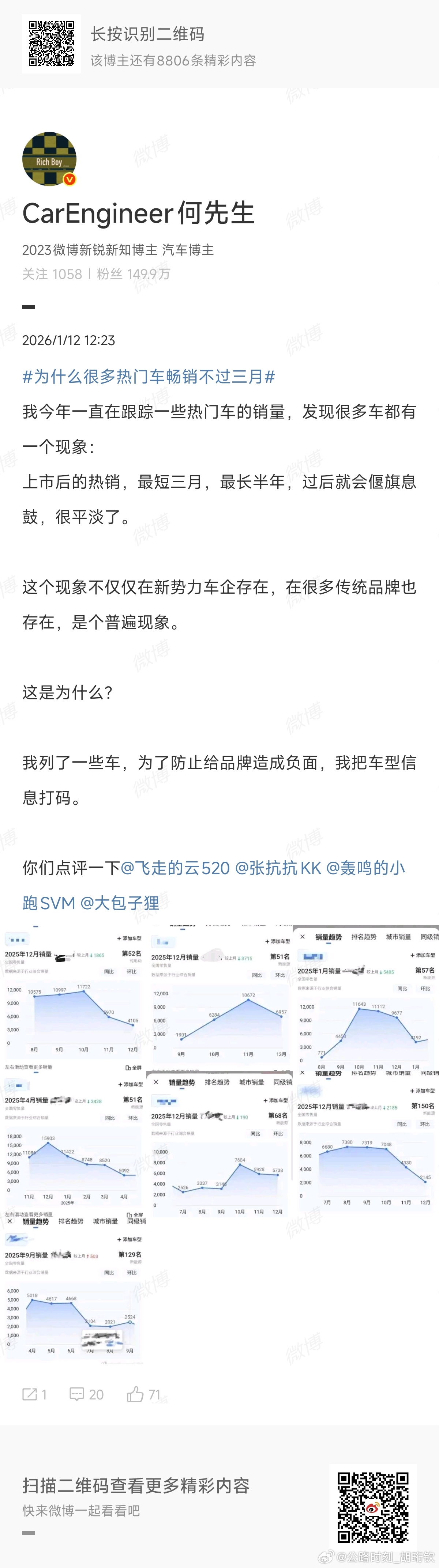 为什么很多热门车畅销不过三月归根结底就一个原因——新车太多发布密度太高！市场就这