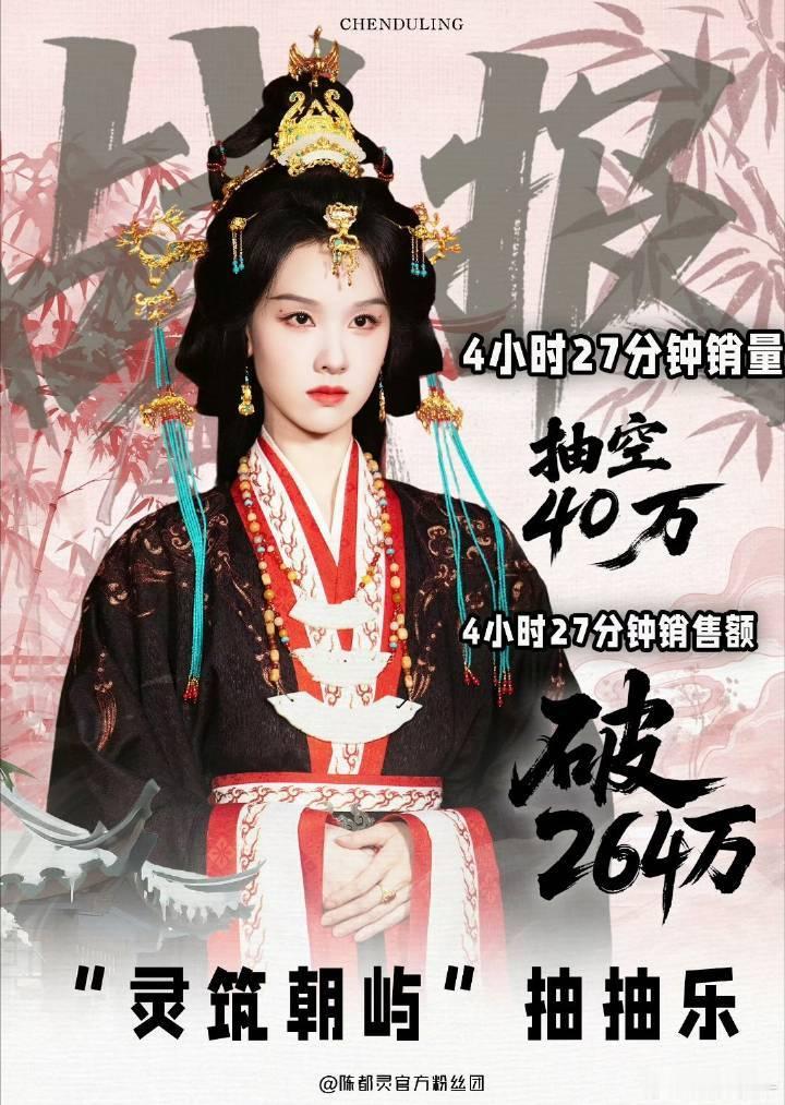 陈都灵ccl战报🔥4小时极速抽空40万抽，销售额破264万！小铃铛全力托举楚朝
