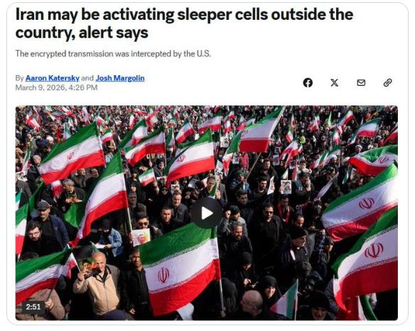 【伊朗可能在海外激活“沉睡小组”——美国截获加密信息】据美国广播公司新闻报道，美
