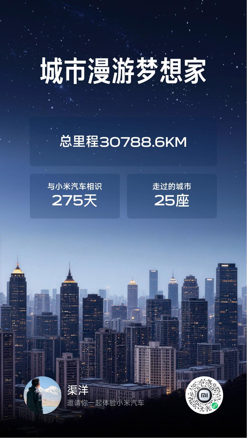 我驾驶小米 YU7  275天，行驶里程 3 万+公里。 