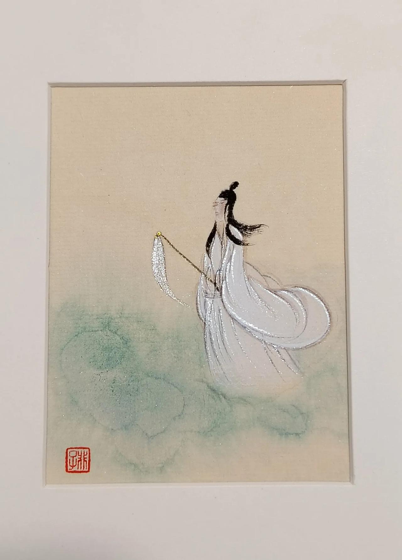 （一）唯美 微尺寸仙子摆件12*17cm（黑胡桃画框）黑胡桃木雕 高级美感摆件 
