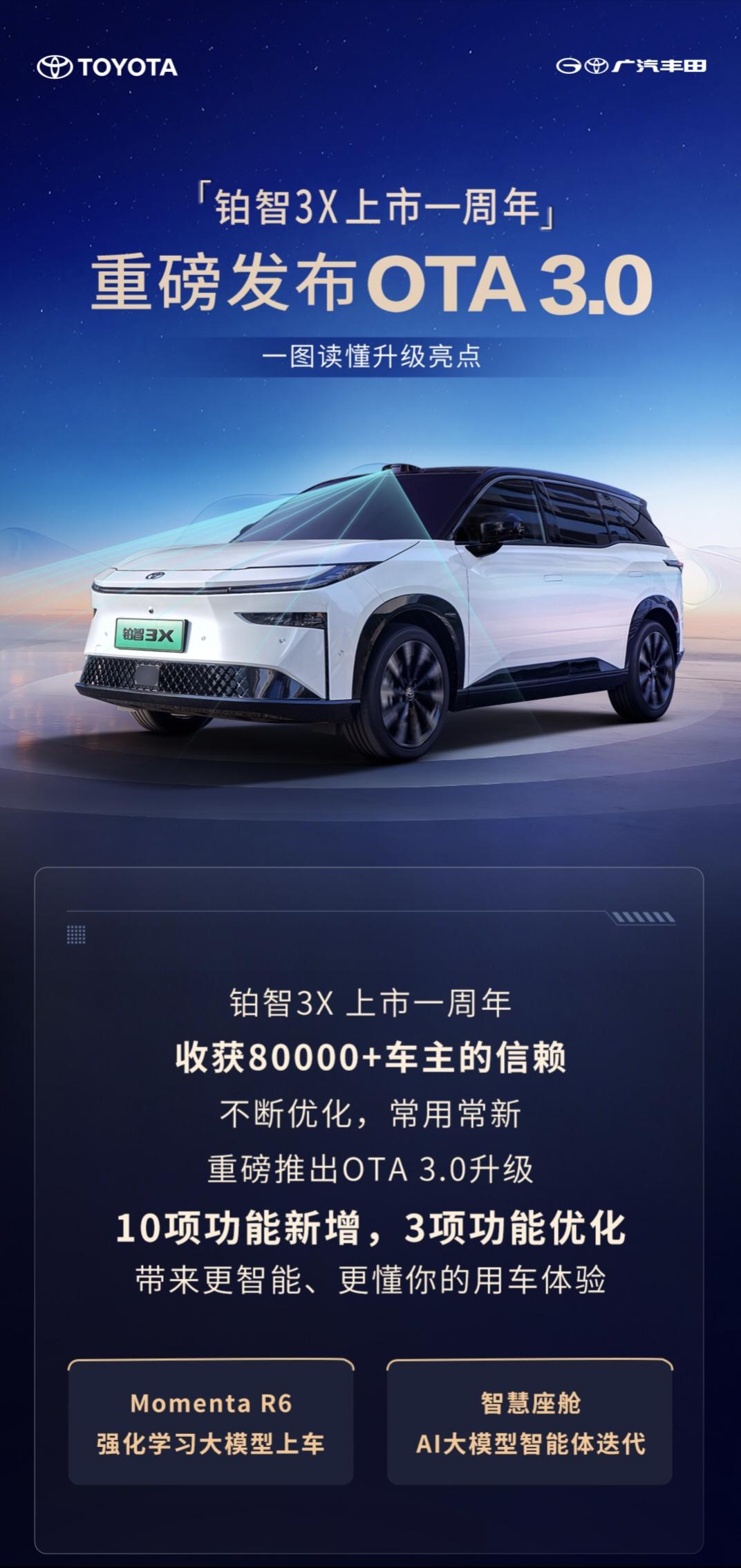 近日，懂车之道获悉，2026年3月全量用户重磅OTA，智驾智舱双线迭代，铂智3X