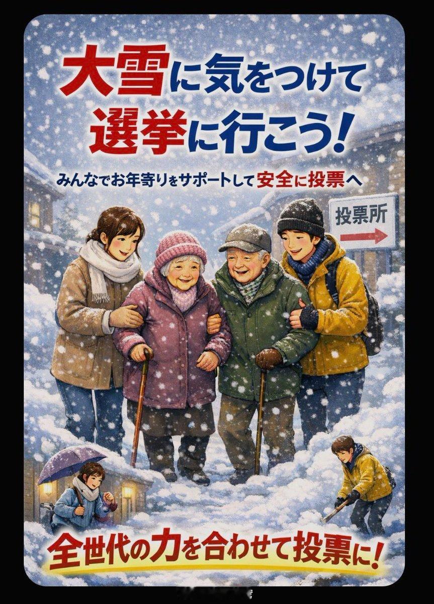 高市早苗豪赌正式开始 日本国会众议院选举广告大家冒雪去投票高市豪赌面临三重考验高