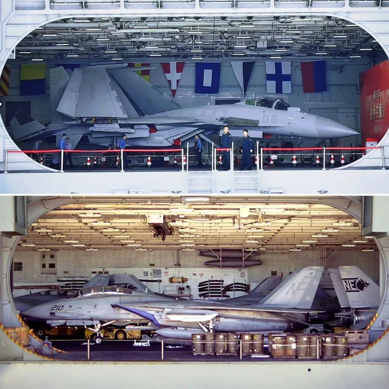 当年美国海军也是有重型舰载机的，F-14舰载机最大飞行速度2.3马赫，最大作战半