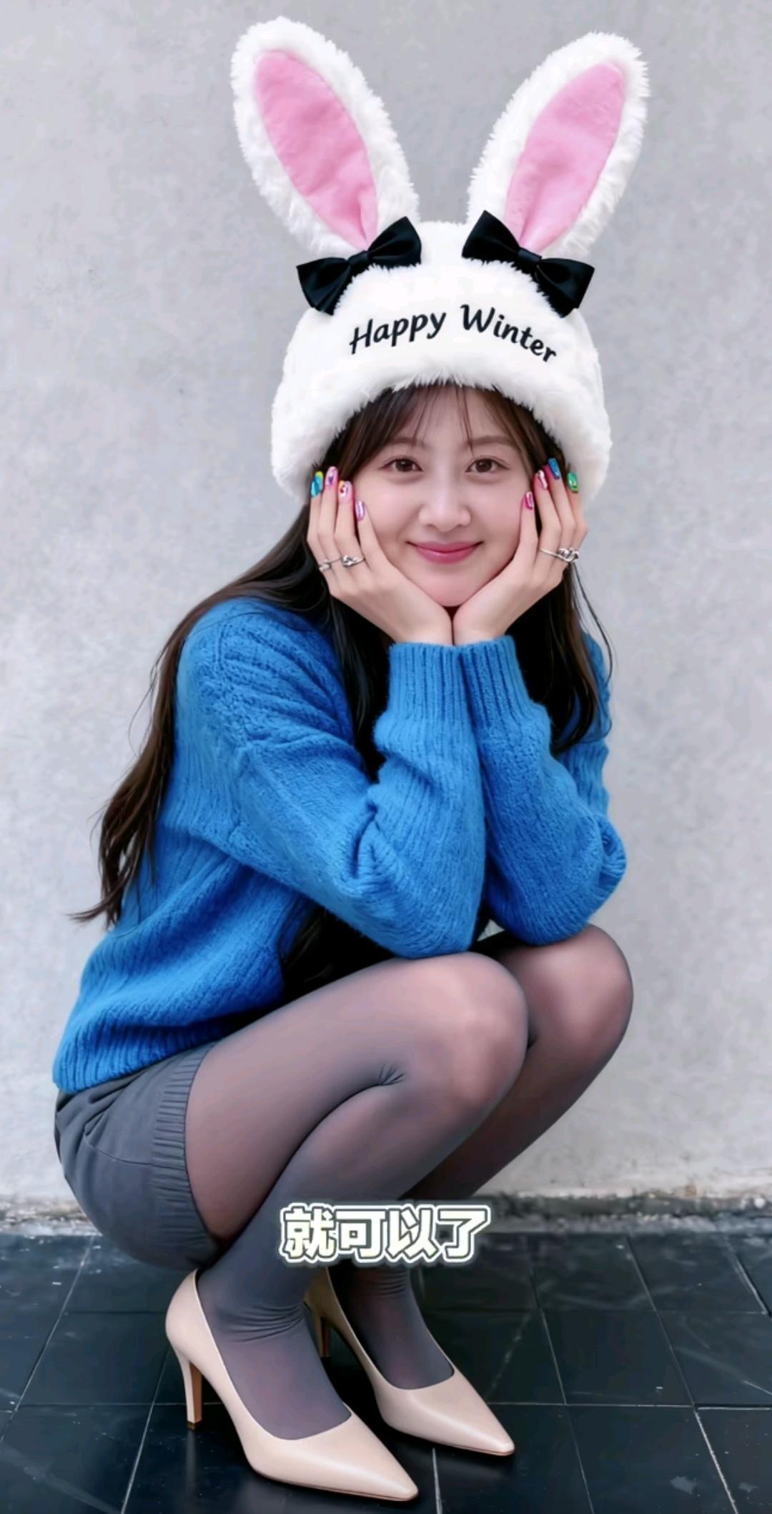兔耳朵冬日穿搭，可爱又温暖！