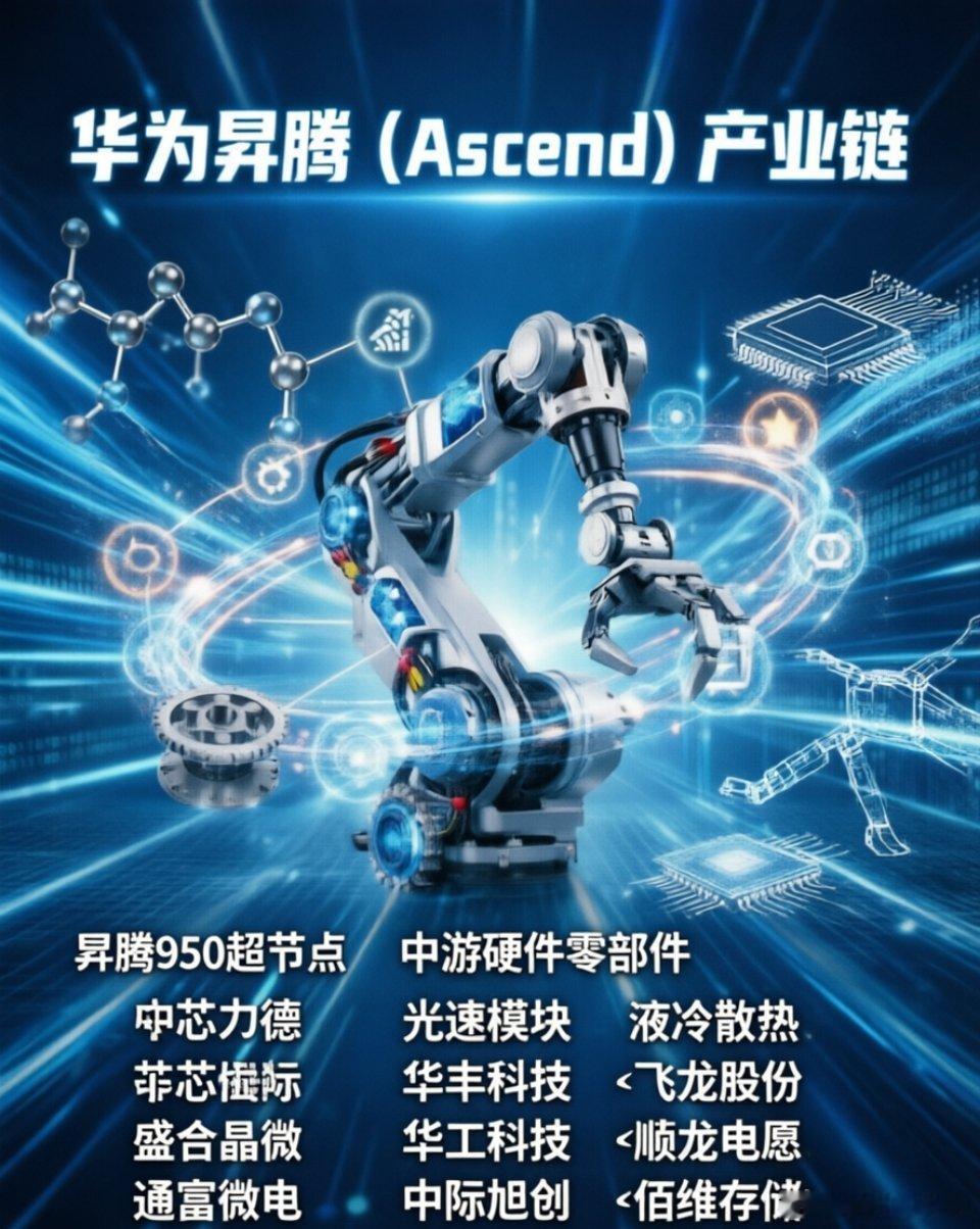 2026年华为昇腾全产业链全景梳理：以950超节点为核心主线随着人工智能产业的爆