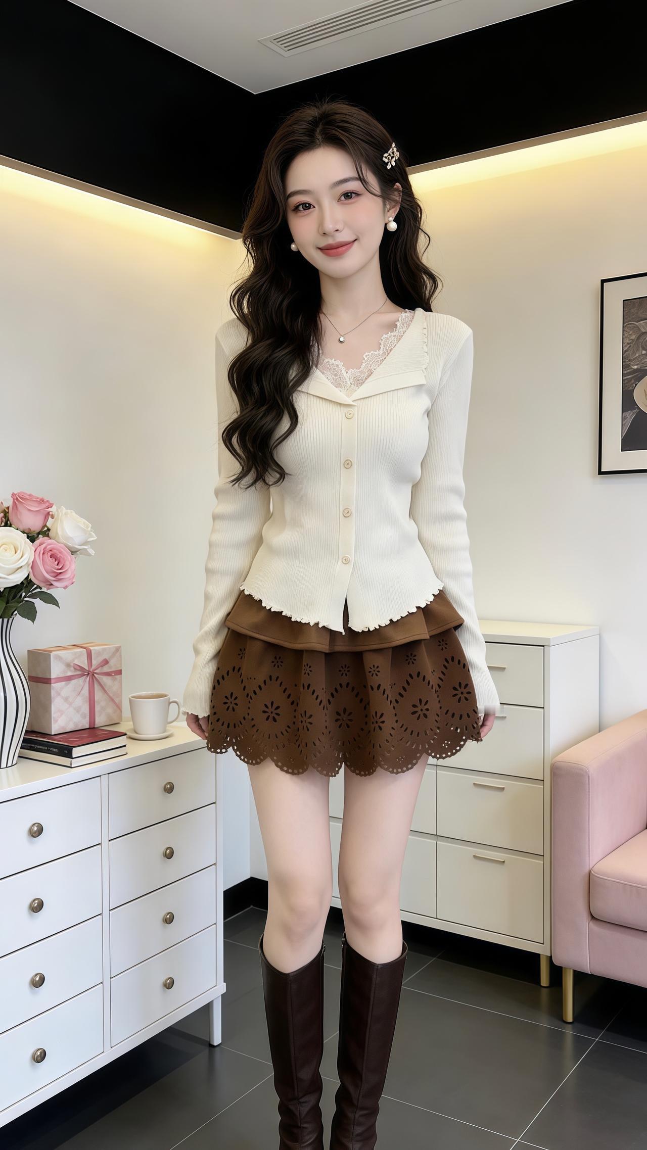 修身针织衫洋气减龄谁穿谁好看