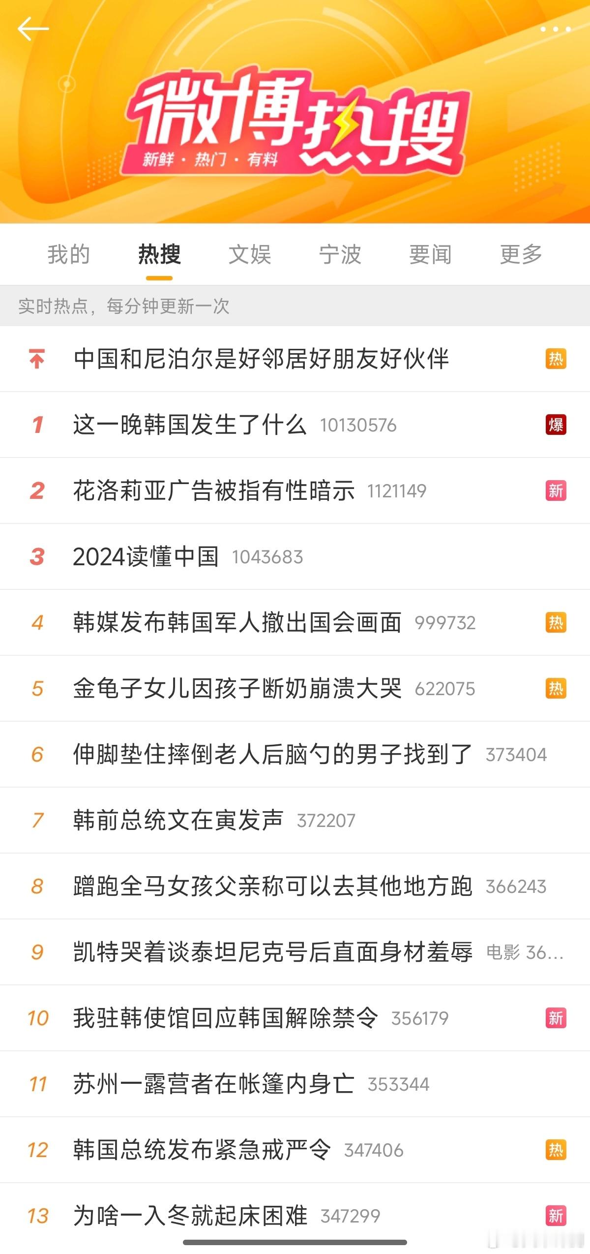 这一晚韩国发生了什么  一看热搜，有劲爆大新闻？点进去一看，已经结束嘞！网友：韩