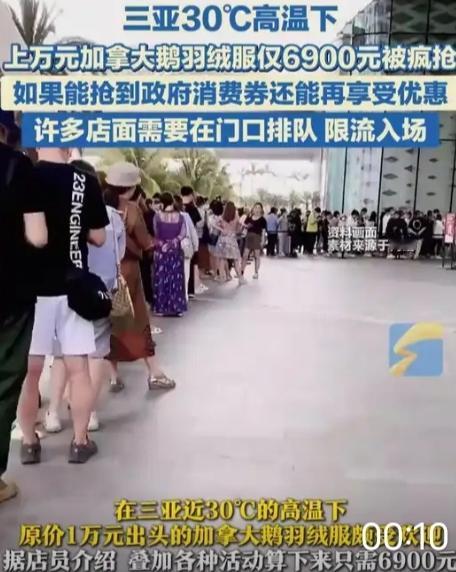 30℃三亚抢羽绒服：6900元加拿大鹅背后，是成年人最清醒的消费算计
 
气温飙