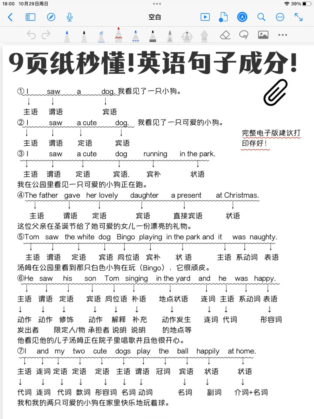 秒懂英语句子成分！背完狠狠逆袭！基础差救星