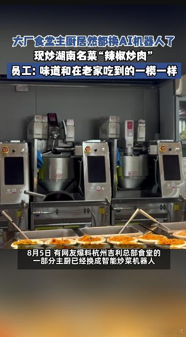 大厂员工回应炒菜机器人厨艺 机器人能复刻辣椒炒肉的味道，却不能解决普通人因为AI