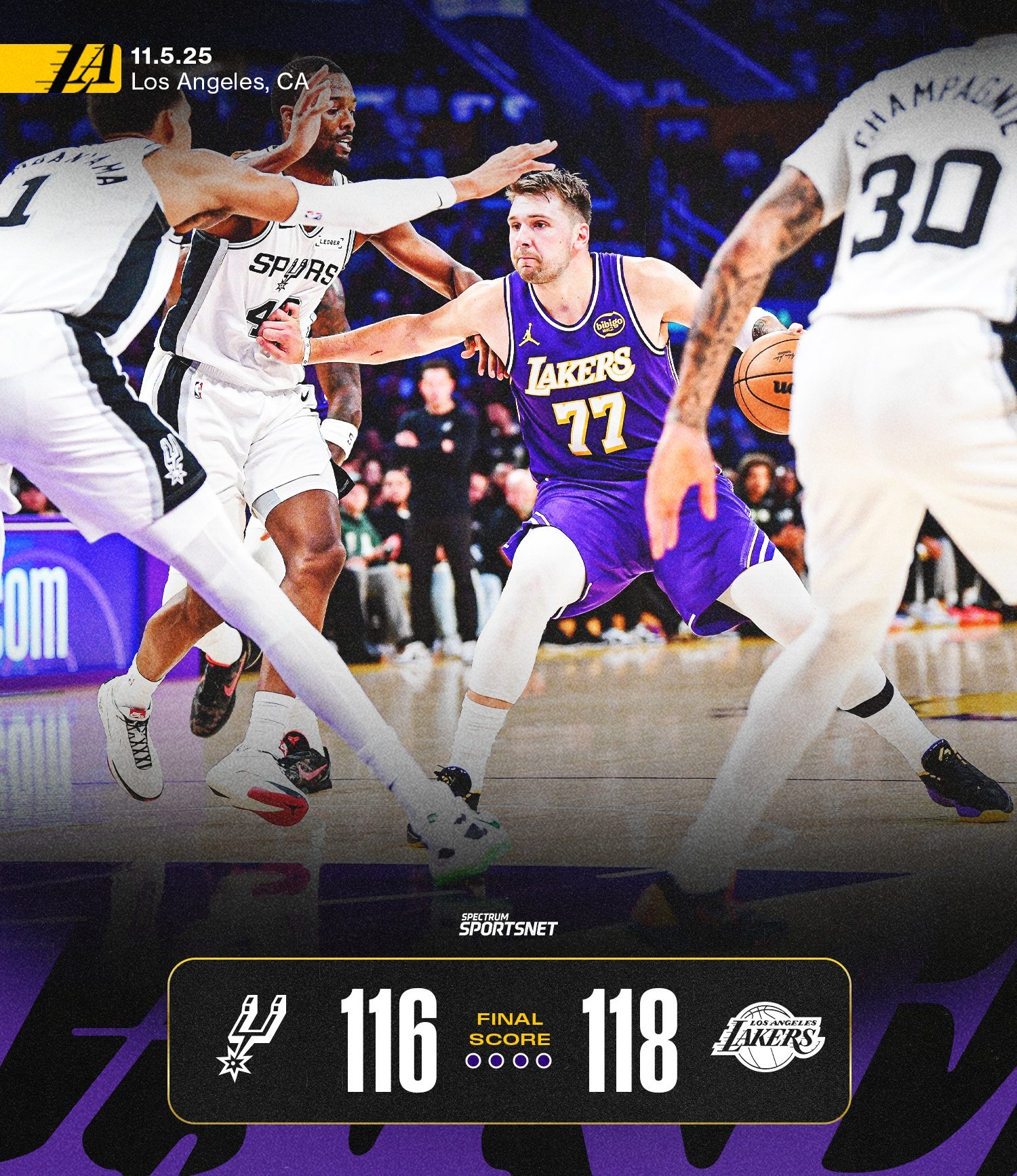 这场比赛打的时间太长了[允悲]，第四节打了47min马刺vs湖人 ​​​