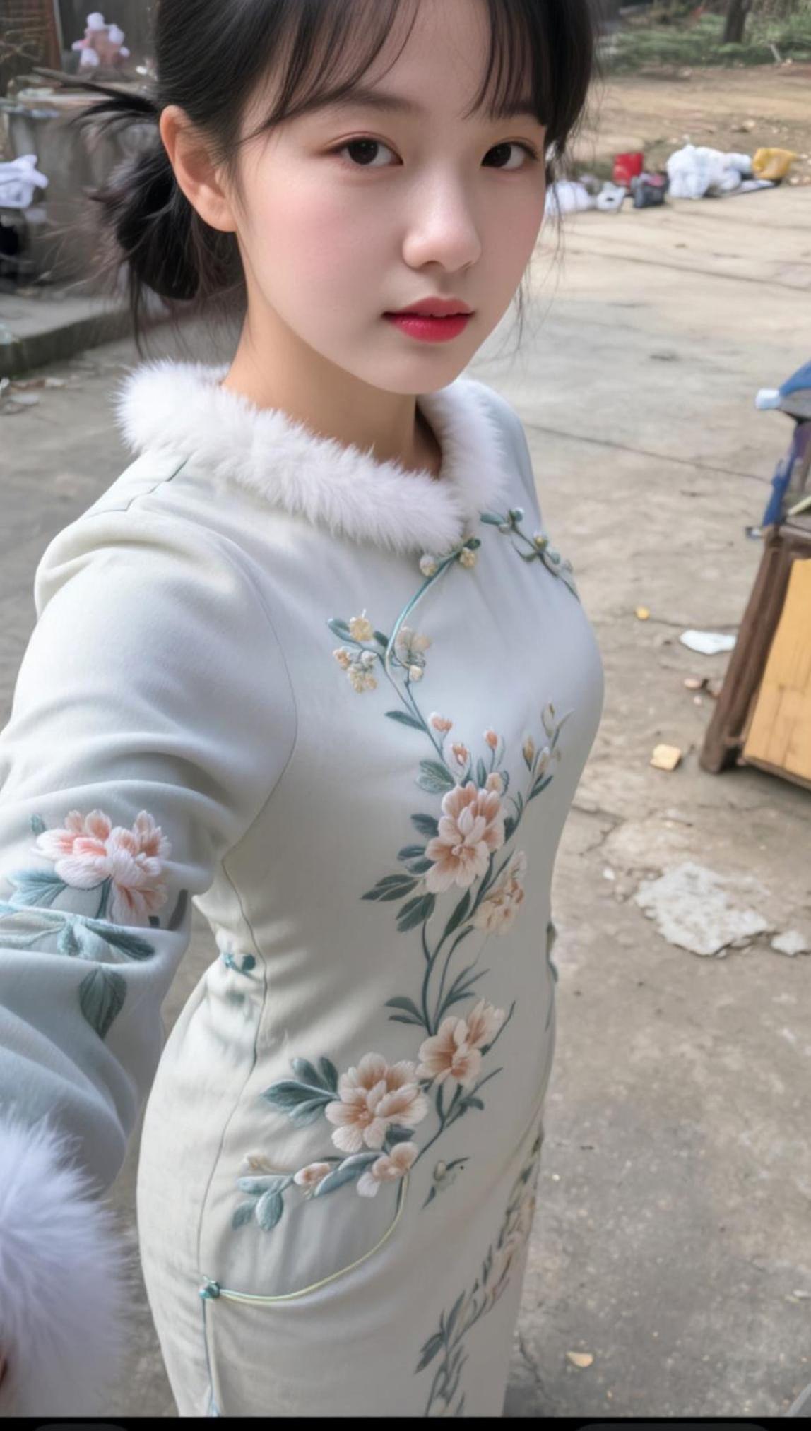 田园旗袍自拍 抖音ai创作