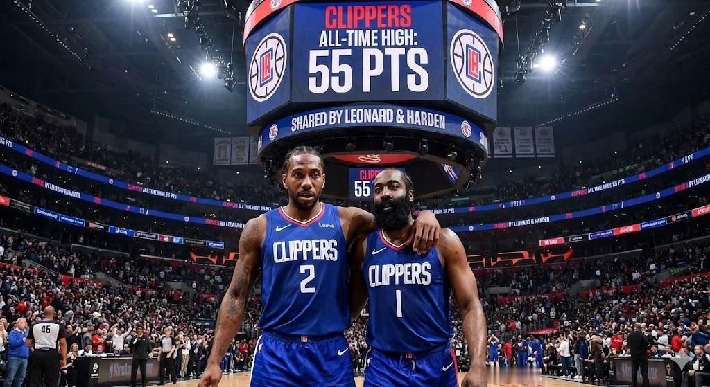 记者们走进快船更衣室时，哈登正坐在伦纳德身旁："双五十分！记下来！"🔥 