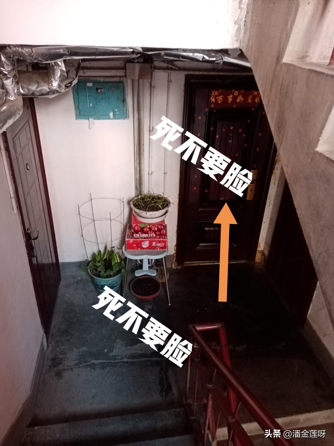 图1里那些花都是黄色箭头所指的这户人家的，这户人家占用楼道空地养花很久了，没人敢