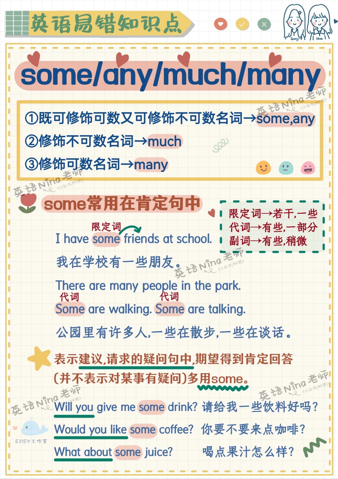 some/any/many/much不会再不懂了✔️