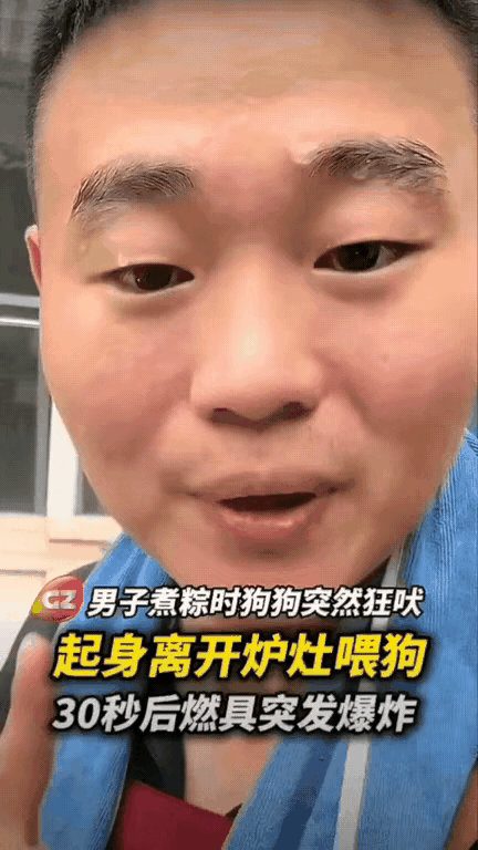 毛孩子救主人，真是让人感动，这是一个真实的事例，画面中的这个人，如果不是他的毛孩