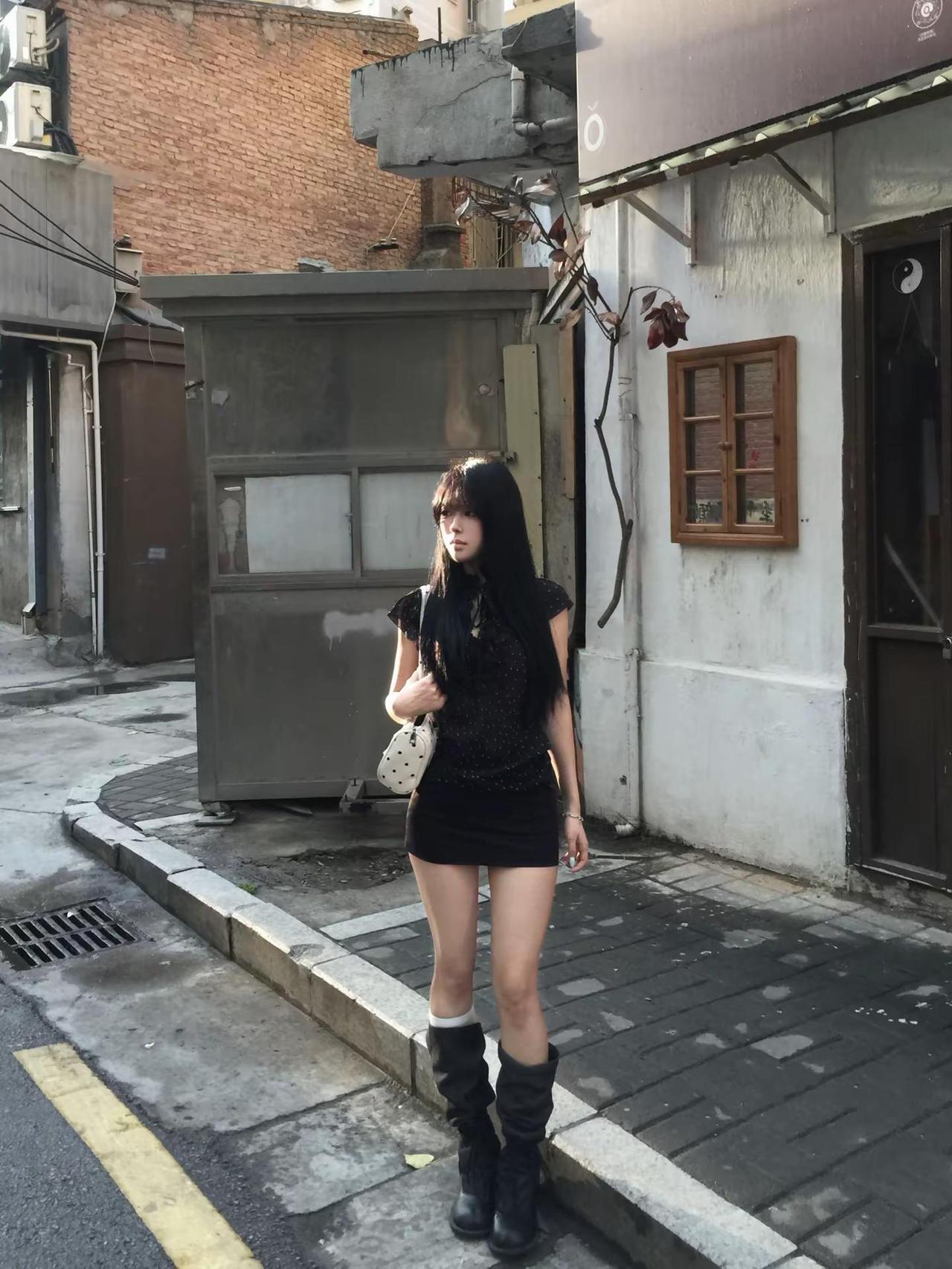 你不在我身边 今天和明天又有什么区别韩系 ootd 低像素 黑发