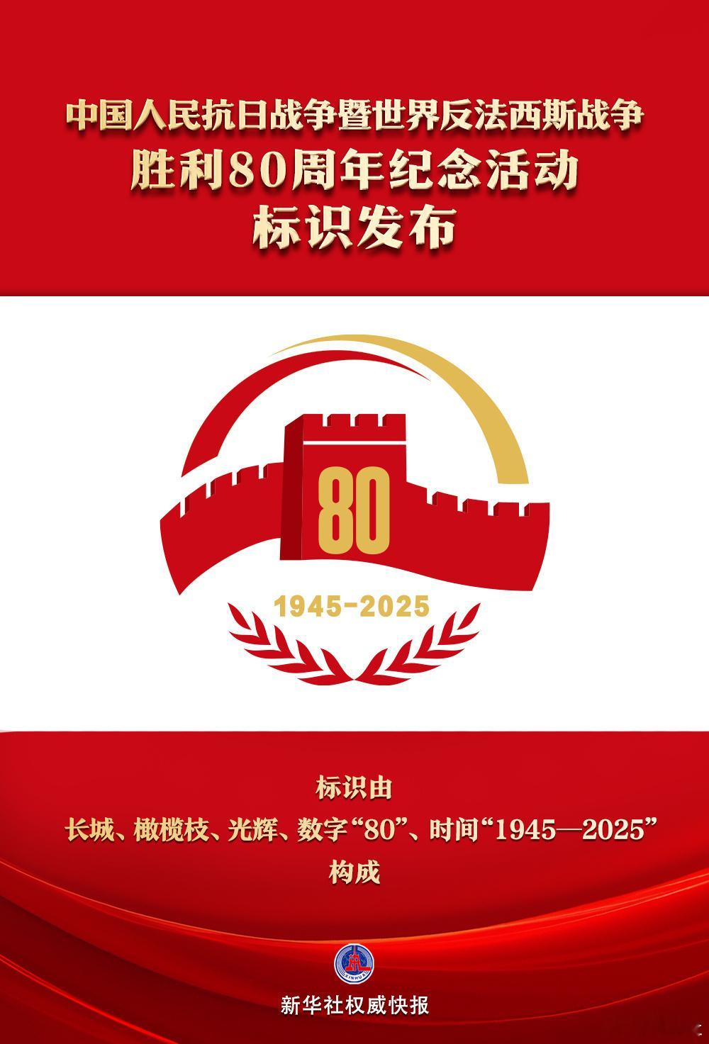 抗战胜利80周年纪念活动标识发布非常美！[拳头][拳头][拳头]💪💪💪　 