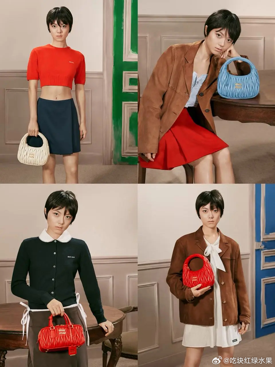 Miumiu给赵今麦新拍的图 有没有美到你 