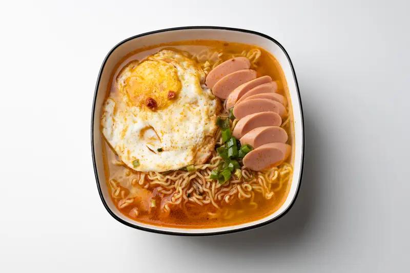 今天睡了一天，我这个点才清醒一些。这个点了二宝在自己做饭，一碗泡面加鸡柳加火腿加