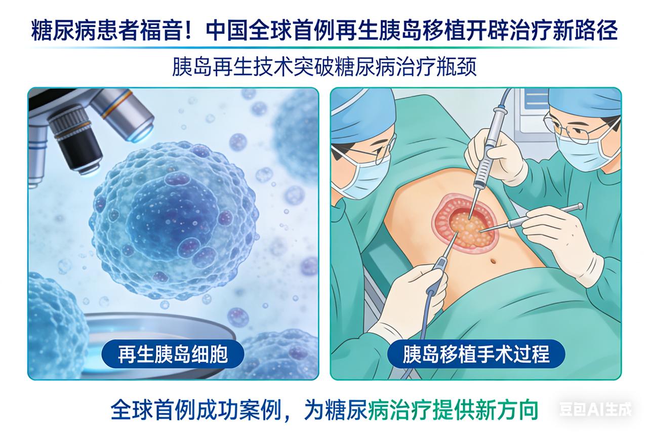 糖尿病患者福音！我国全球首例再生胰岛移植开辟治疗新路径
全球首例！我国再生胰岛移