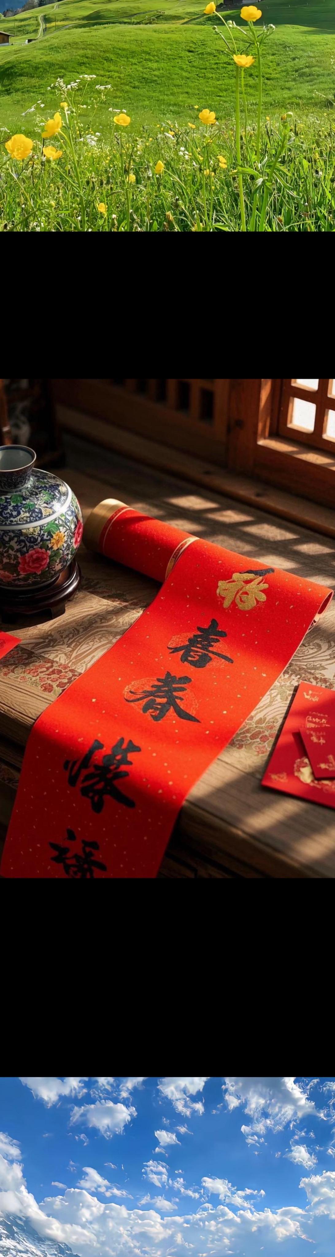 新年对联。迎接新年，带上好运气！高档绒面设计，奢华又典雅，适合大门、小...