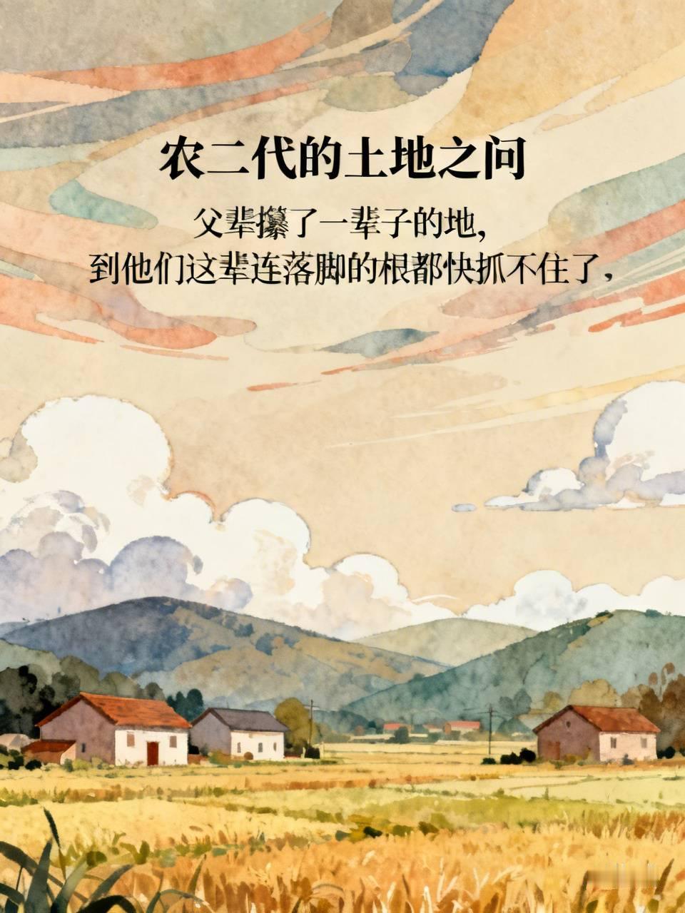 前阵子回老家帮亲戚处理土地流转的事才反应过来，很多农二代农三代早就不会种地了。你