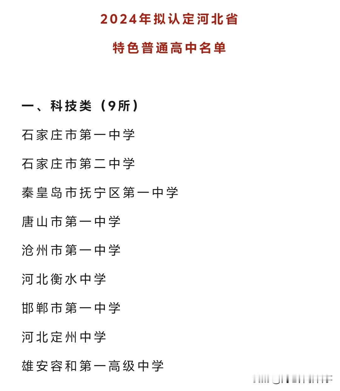 河北省特色普通高中名单公布，石家庄8所高中入选，看看都有谁？
近日，河北省教育厅