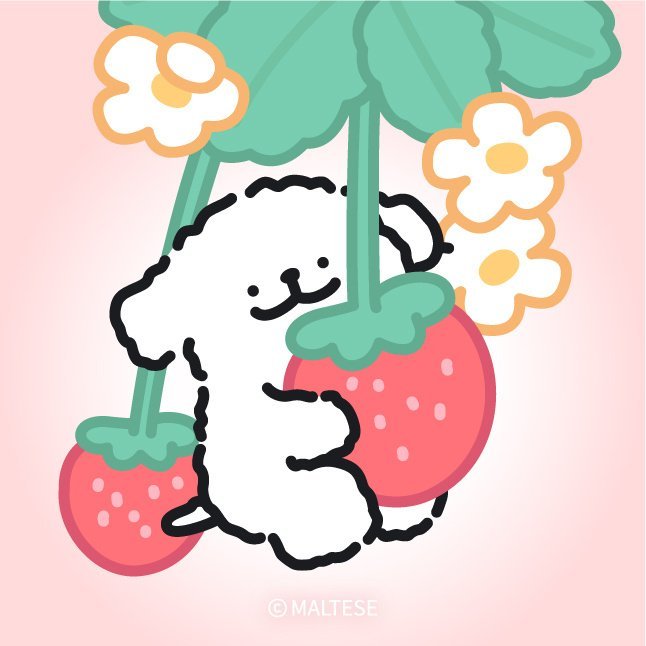 🍓草莓味的小狗✧੯•́໒꒱🍓    一看就很甜[举花铃]cr.:线条小狗Ma