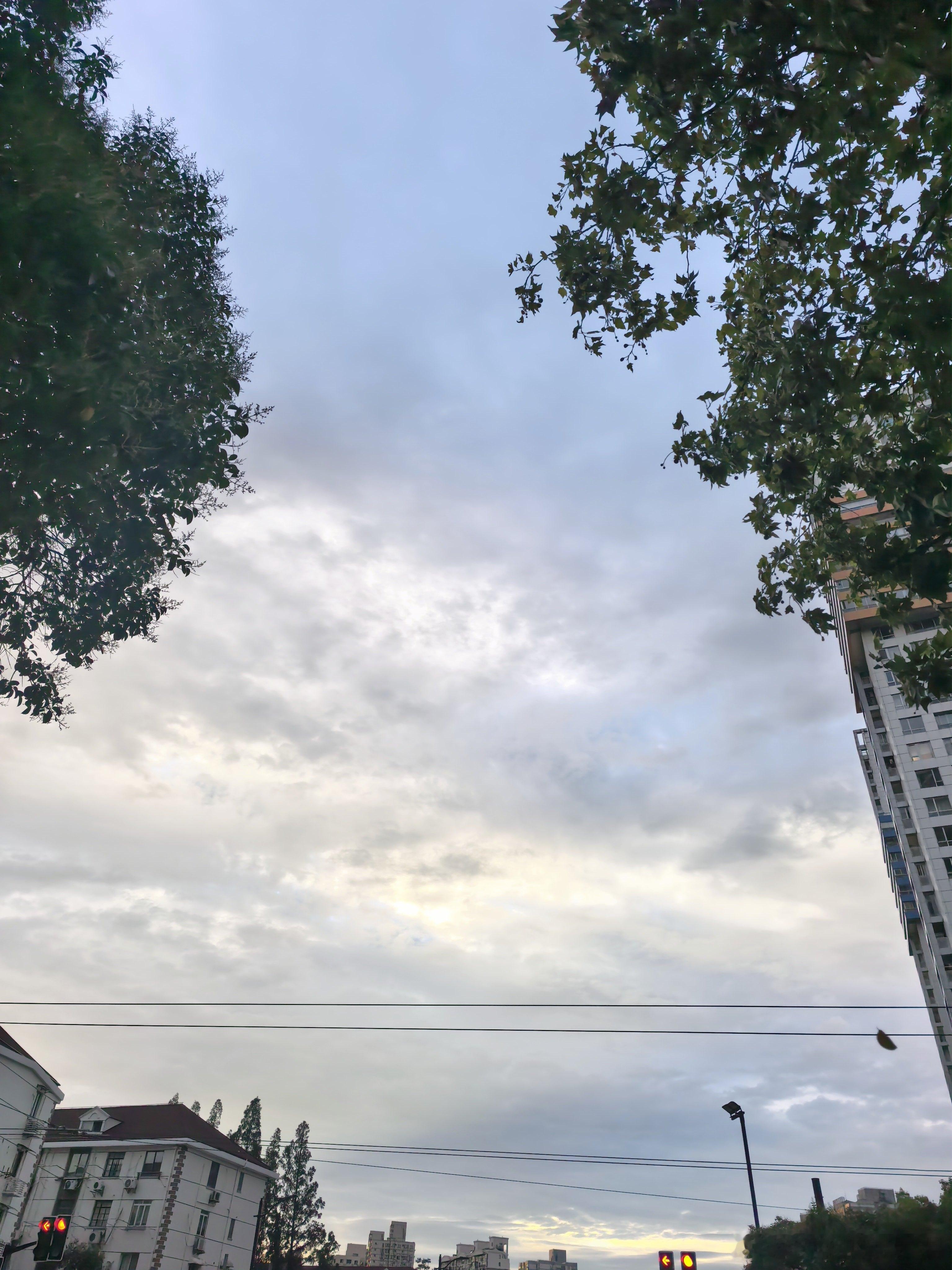 都六点半多了，外面的空气还是热烘烘的 