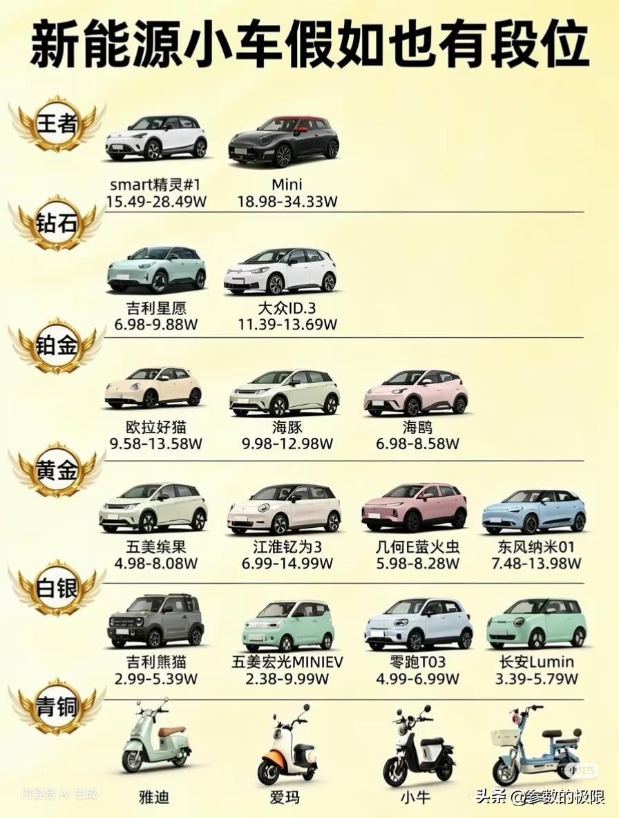 新能源小车王者段位排行