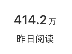 昨天阅读量有亿点猛，有大哥扶持就是不亿样！ 