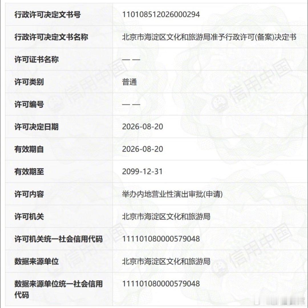 王俊凯北京演唱会批文通过了王俊凯北京演唱会获批了王俊凯北京演唱会获批了批文顺利通