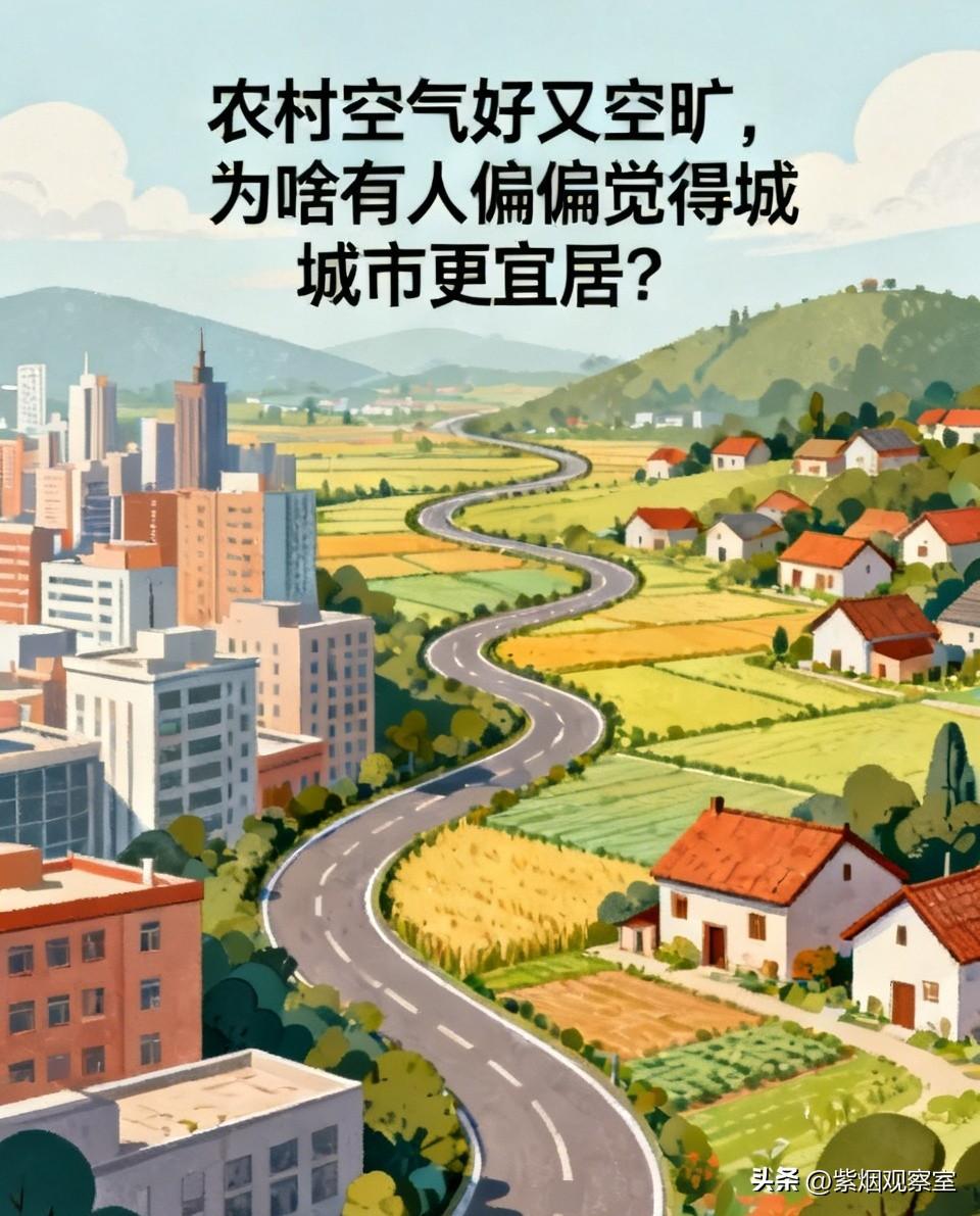 农村空气好又空旷，为啥有人偏偏觉得城市更宜居？
 
都说郊外农村人少空旷、空气清