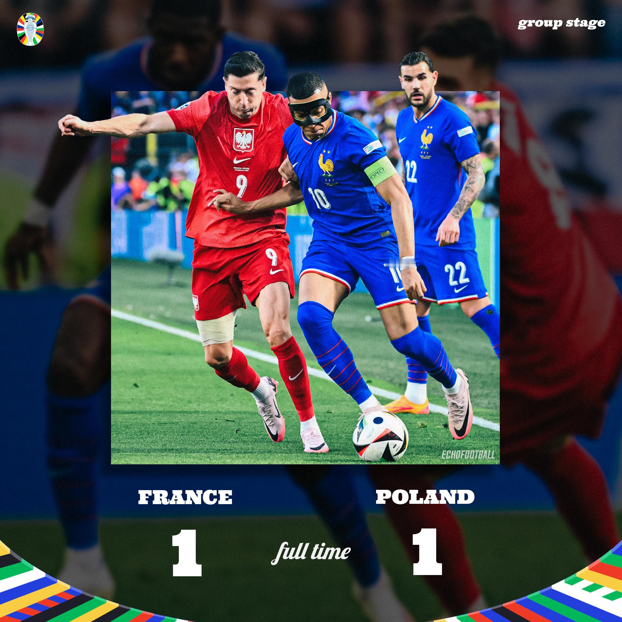 FT | 法国 1-1 波兰🇫🇷🇵🇱#法国1比1波兰##欧洲杯# ​​​