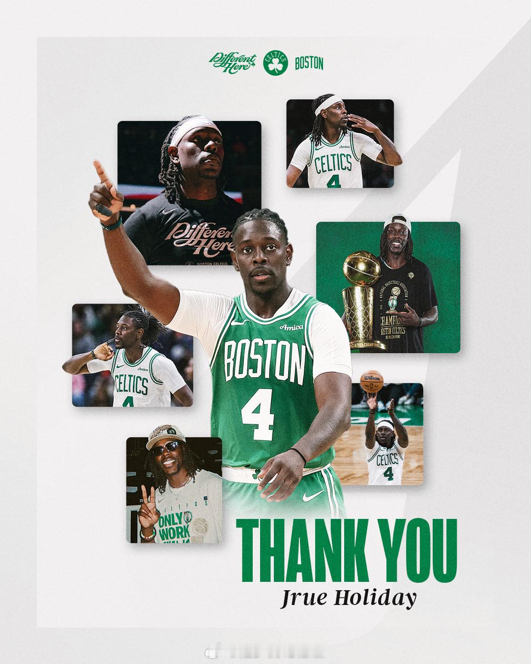 凯尔特人官方发文，告别三位离队成员：Forever a Celtics Cham