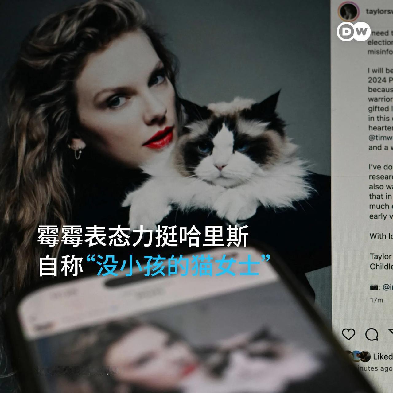 泰勒·斯威夫特发文支持哈里斯，马斯克的回应引发争议。
美国知名女星泰勒·斯威夫特