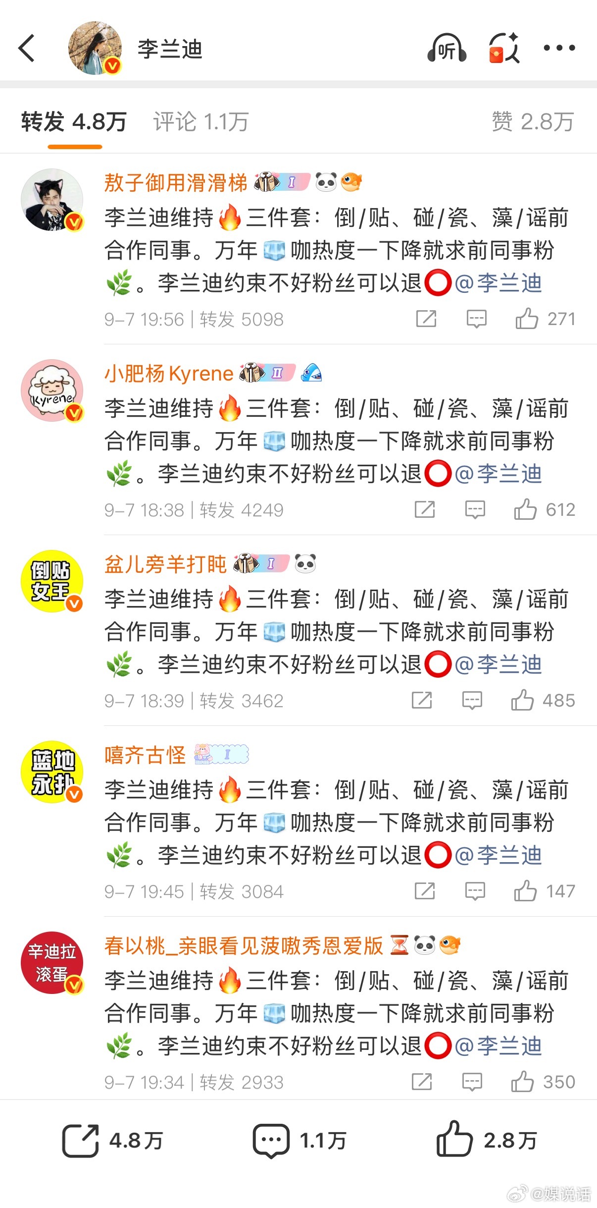 李兰迪的热转怎么是敖瑞鹏粉丝？[疑问] ​​​