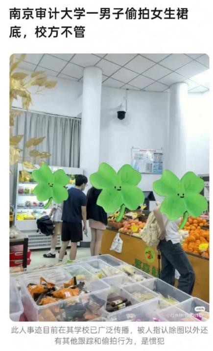 南京审计大学偷拍男恳求网友放过自己：父母年纪大了，会好好做人
南京审计大学的一名
