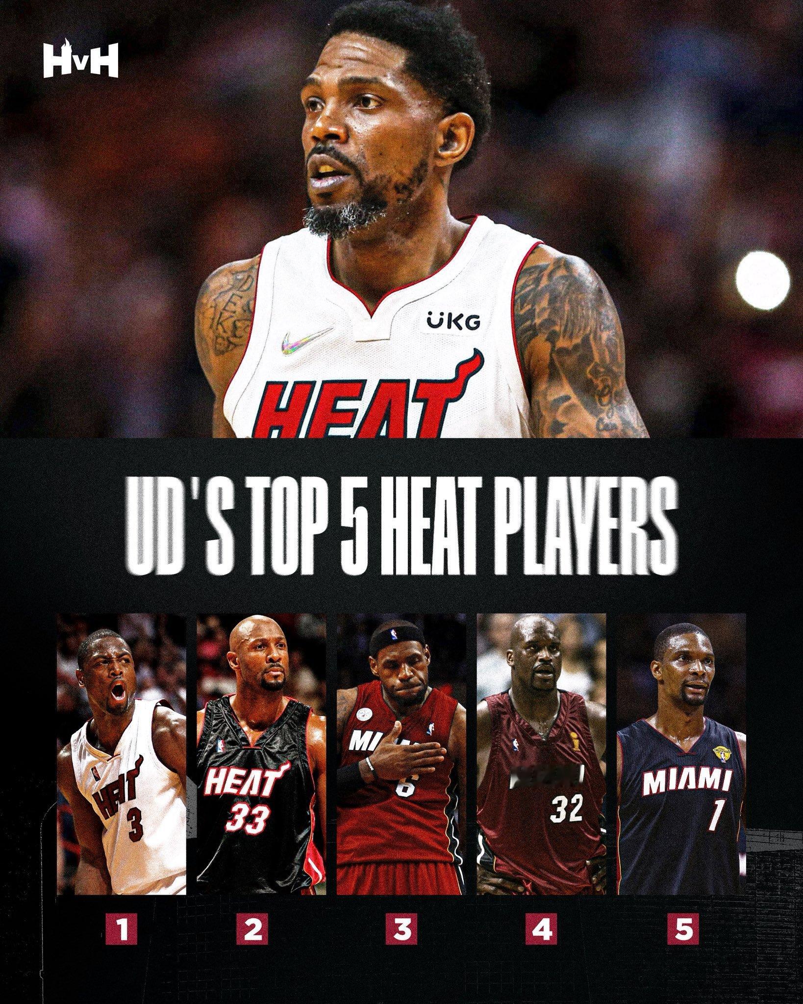 哈斯勒姆评热火队史TOP5球员:1，韦德2，莫宁3，詹姆斯4，奥尼尔5，波什 